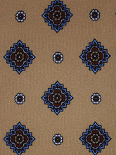 SAMANTHA 7-fold tie in English printed silk Brown